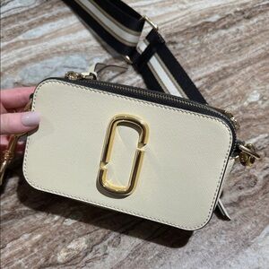 Marc Jacobs Black and Cream “Snapshot” Crossbody Bag